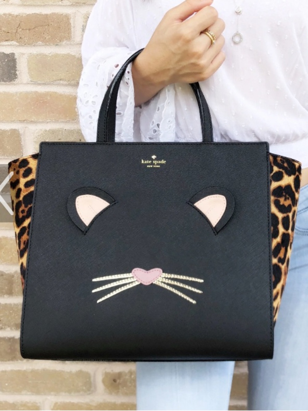 Kate Spade Leopard Hayden Run Wild Black Purse- satchel, crossbody calf hair-NWT